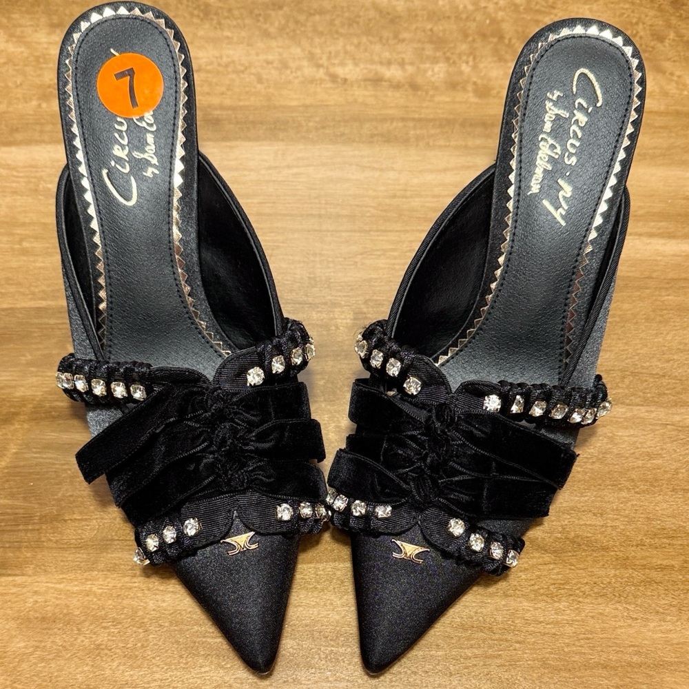 Sam Edelman Rhinestone Embellished Mules - Picture 2 of 15